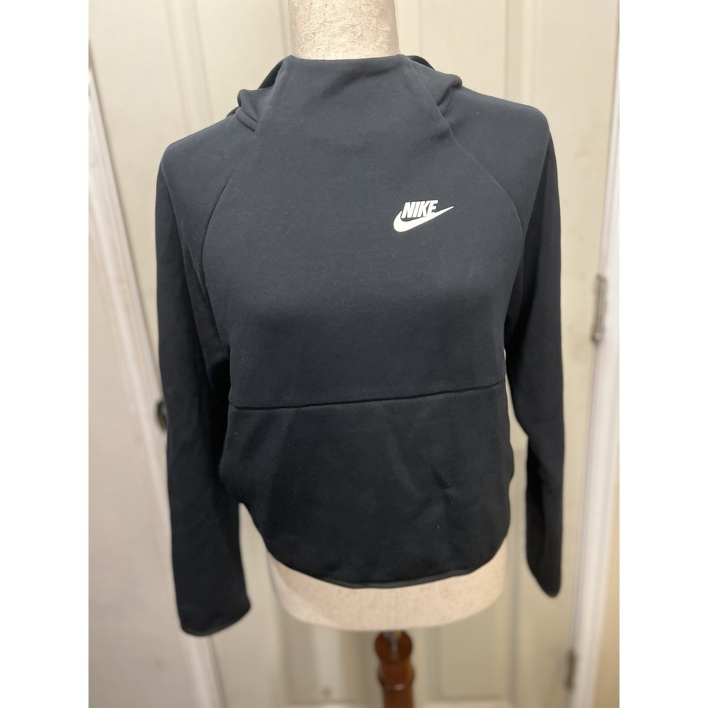 Women's Nike Crop Top Scuba Hoodie Size Small Black